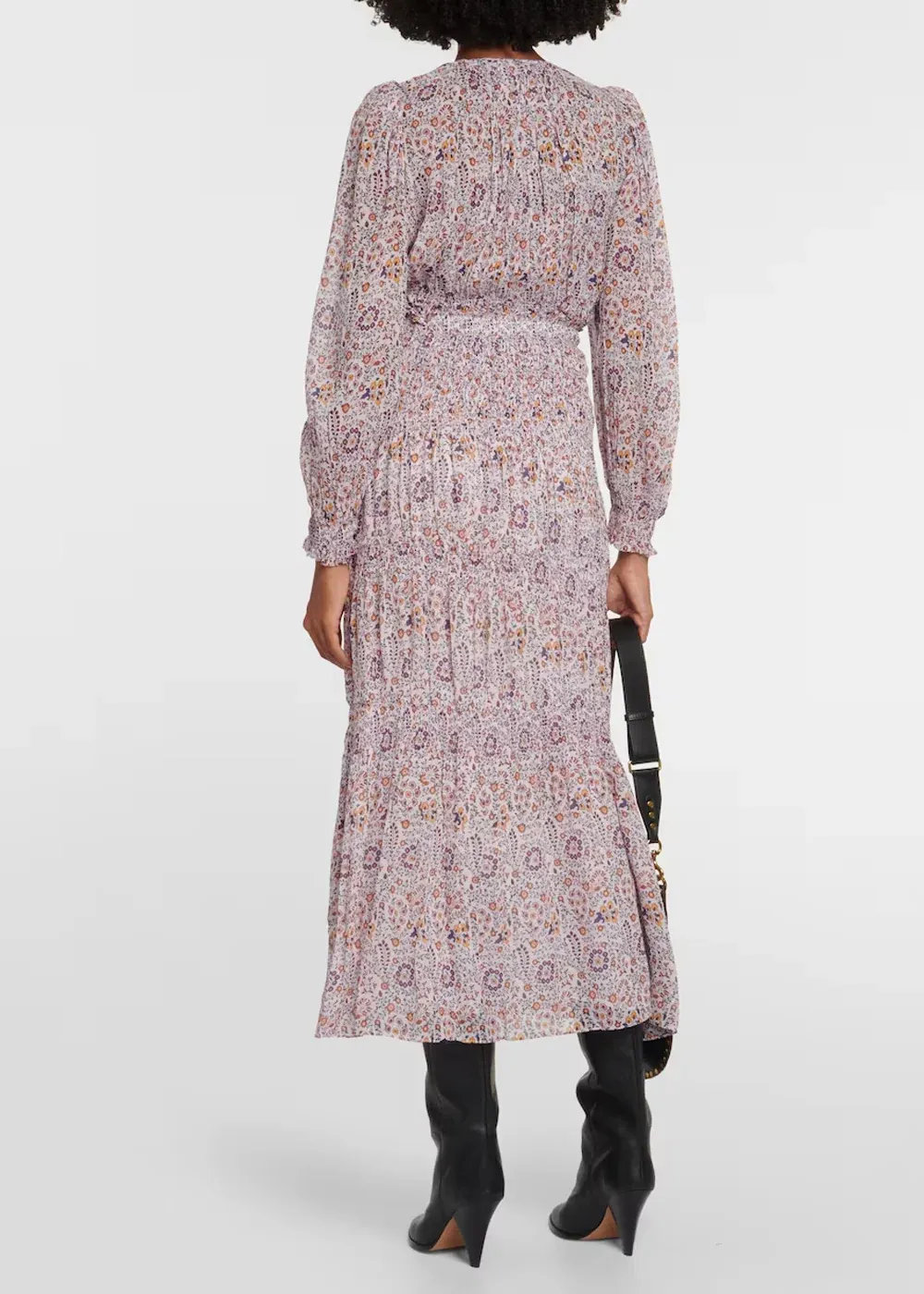 Abstract Print V Neck Skirt
