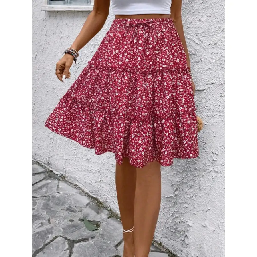 Everyday Print Midi Skirt