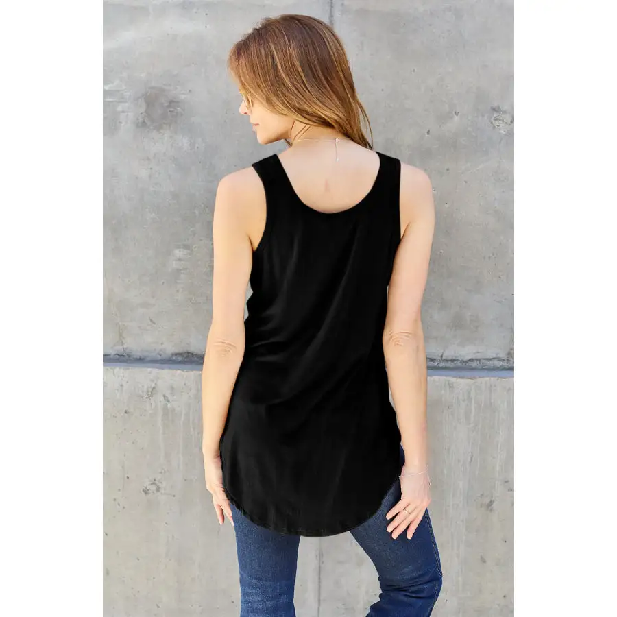 Bamboo Full Size Round Neck Tank