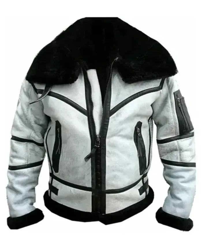 Classic Aviator Bomber Flight Shearling Jacket