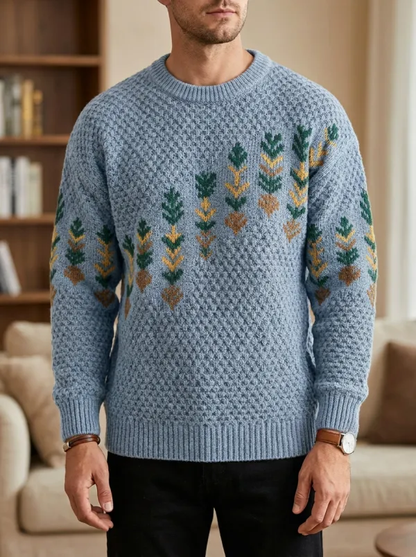 Men's Geometric Tree Sweater