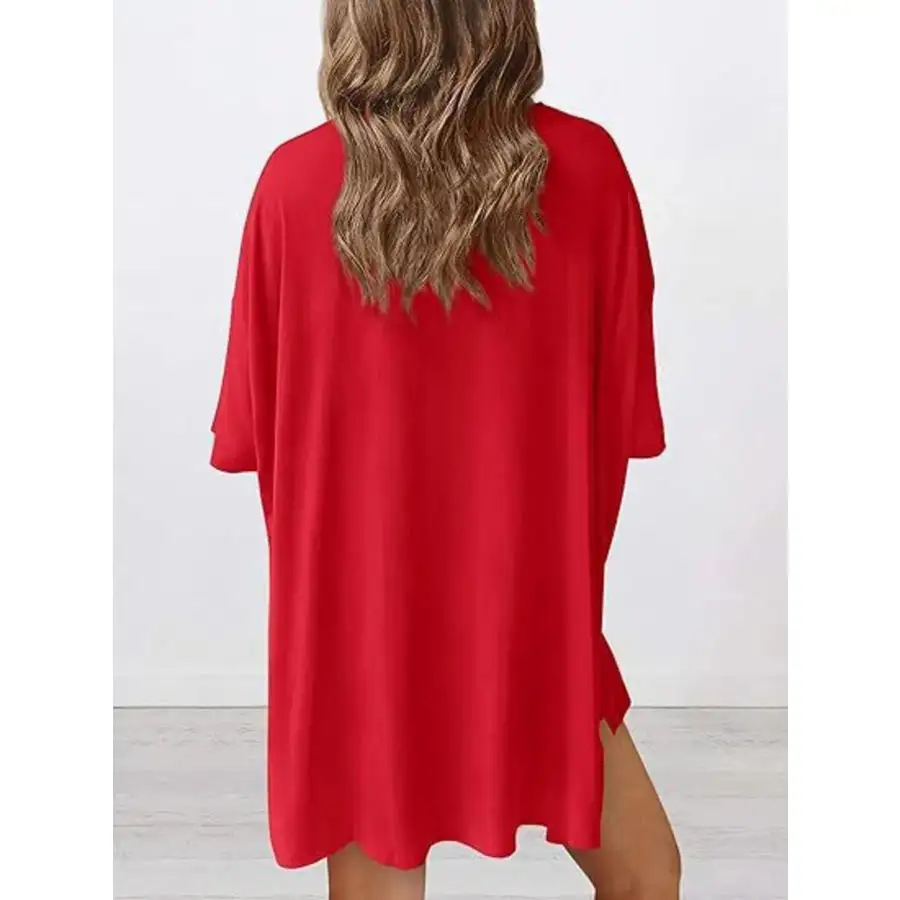 Oversized Round Neck Top and Shorts Set