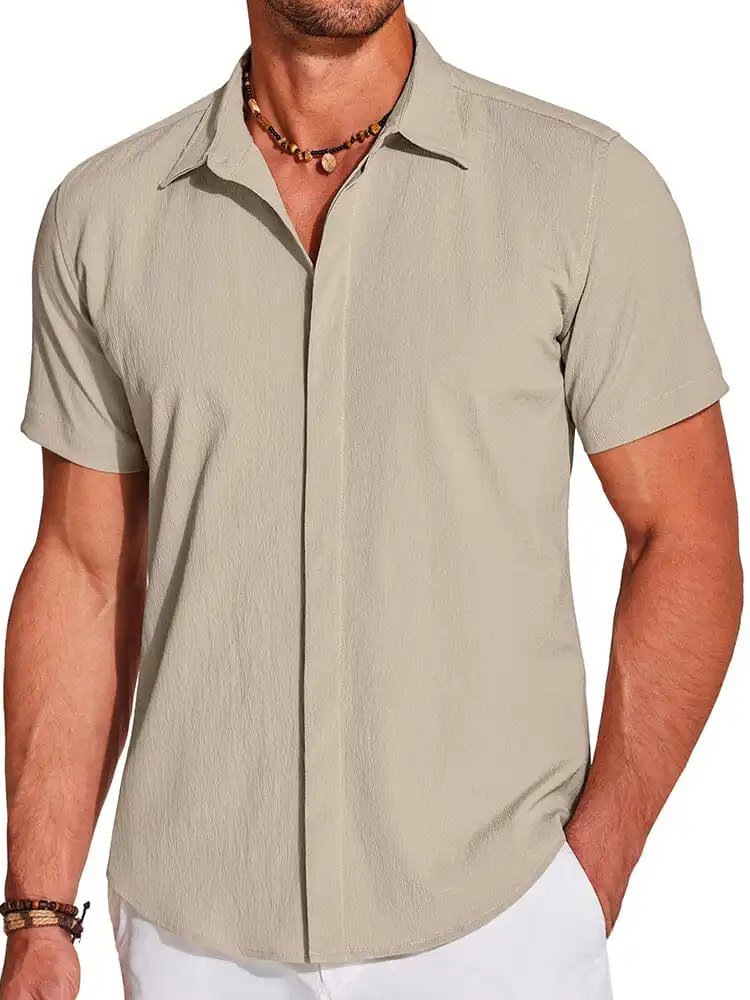 Casual Wrinkle Free Textured Shirt