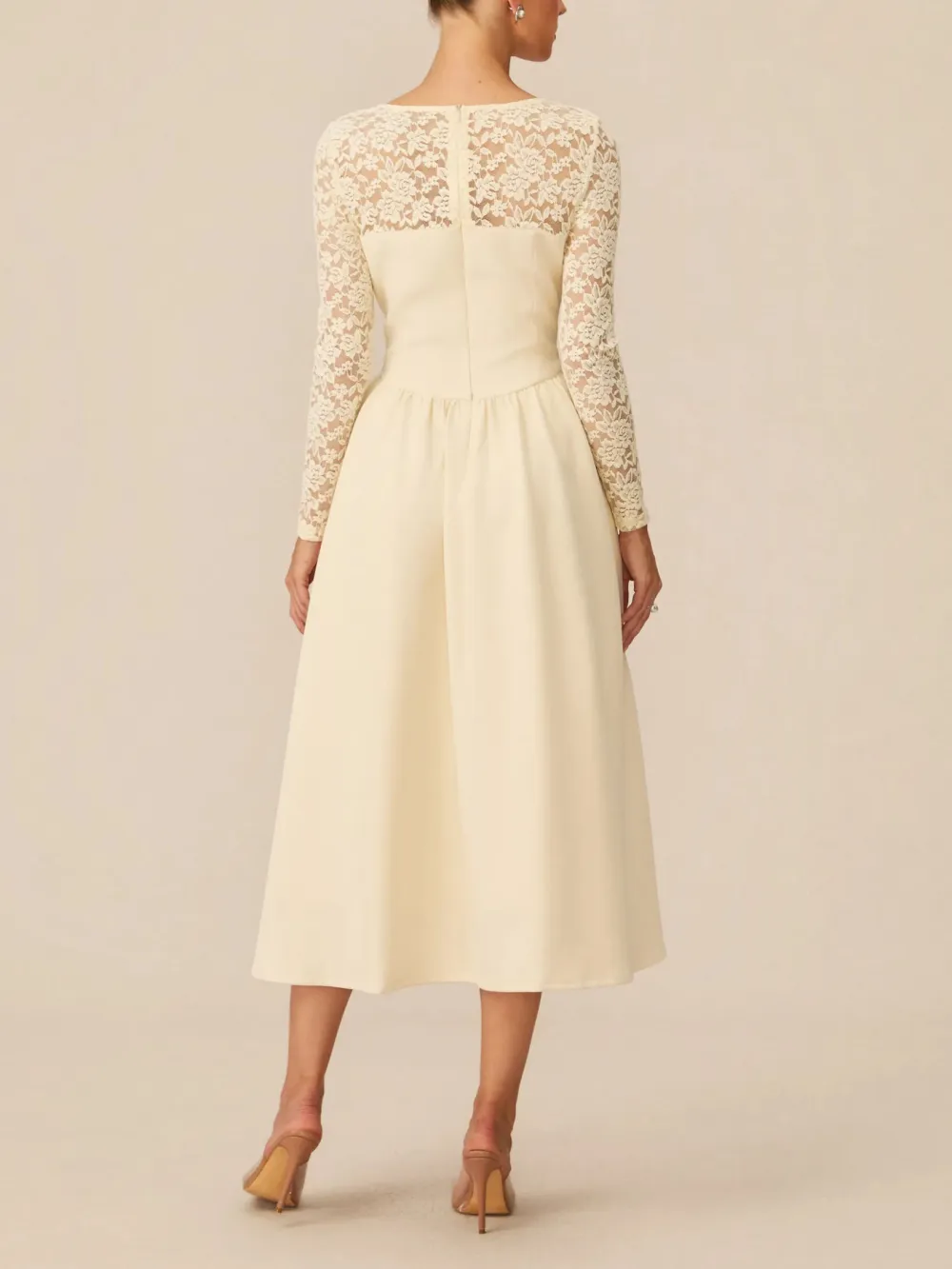 Lace Sleeve Midi Dress