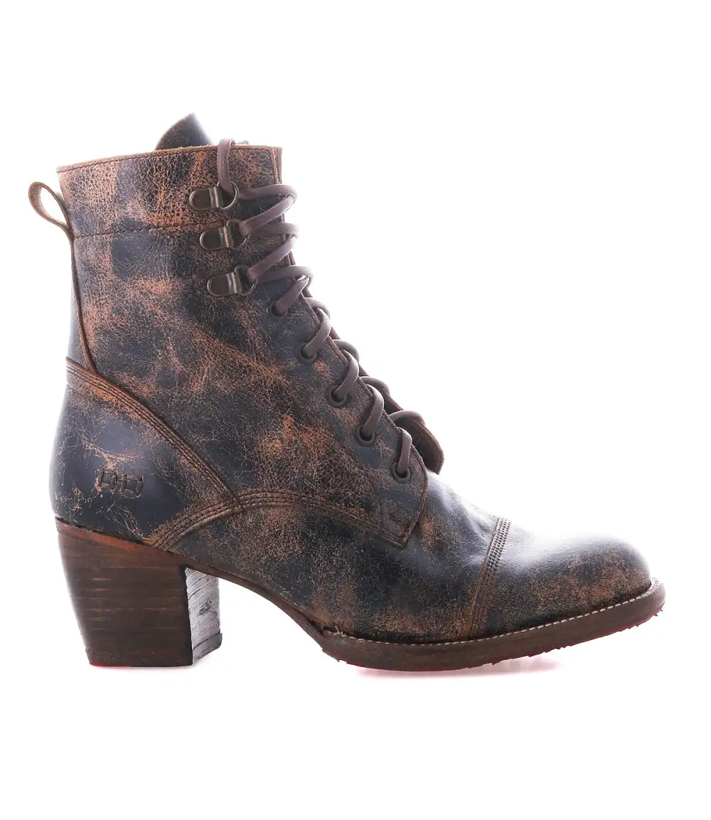 Cap-Toe Side-Zip Lace-Up Boots