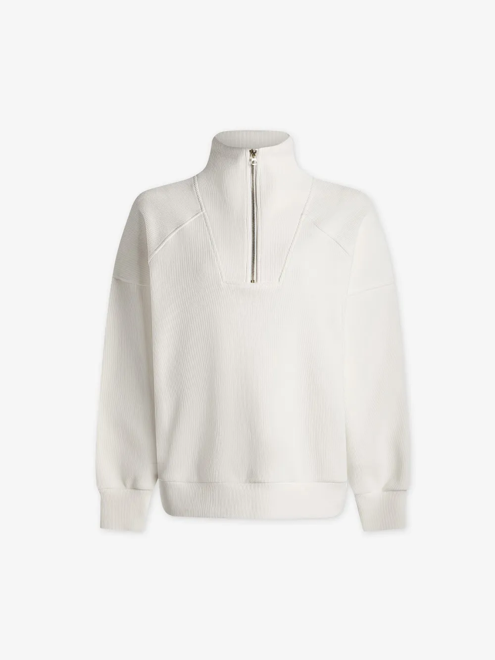 Modern Half-Zip Stand-Collar Waffle Sweatshirt