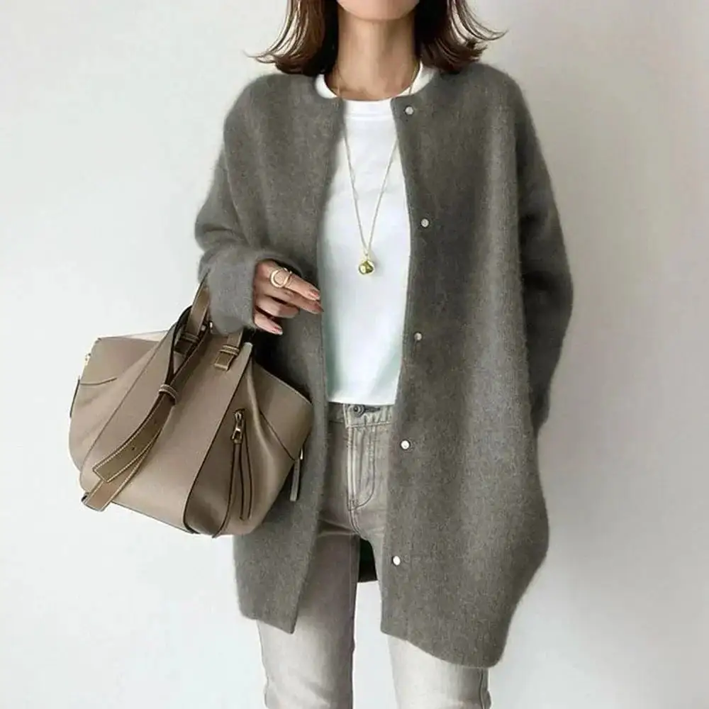 Knit Button Front Coat