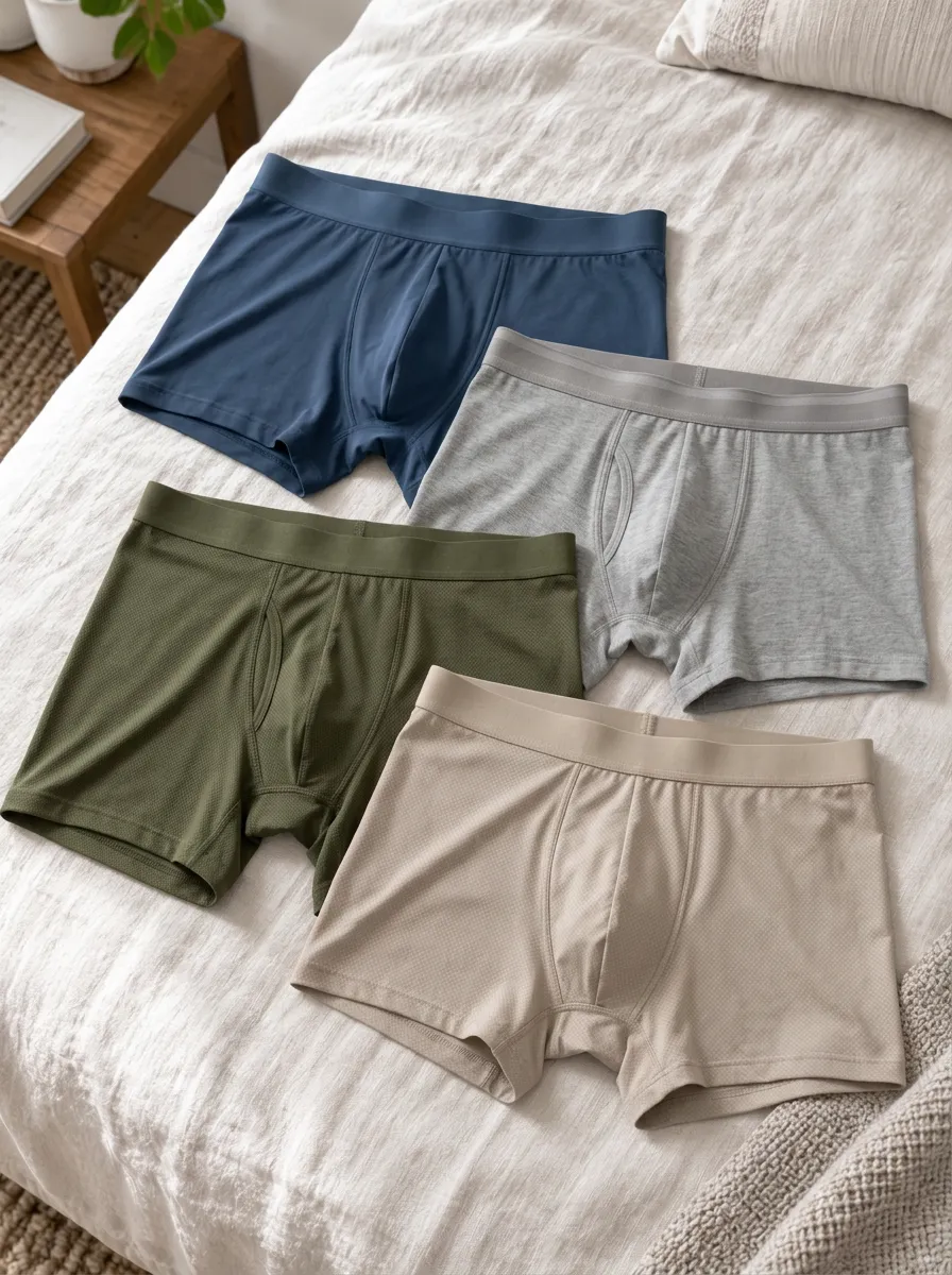 Men's Solid Color Multi-Pack Breathable Mesh Boxer Briefs