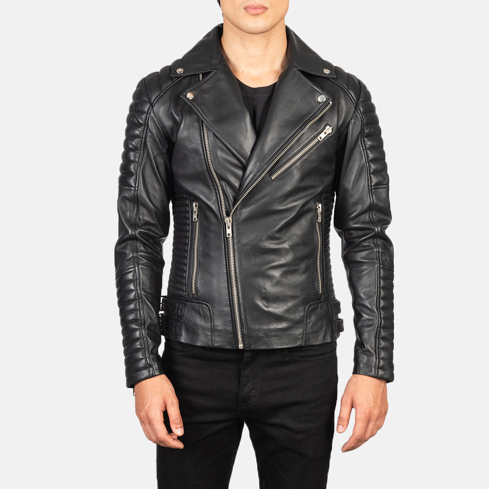 Men's Clean Line Biker Leather Jacket