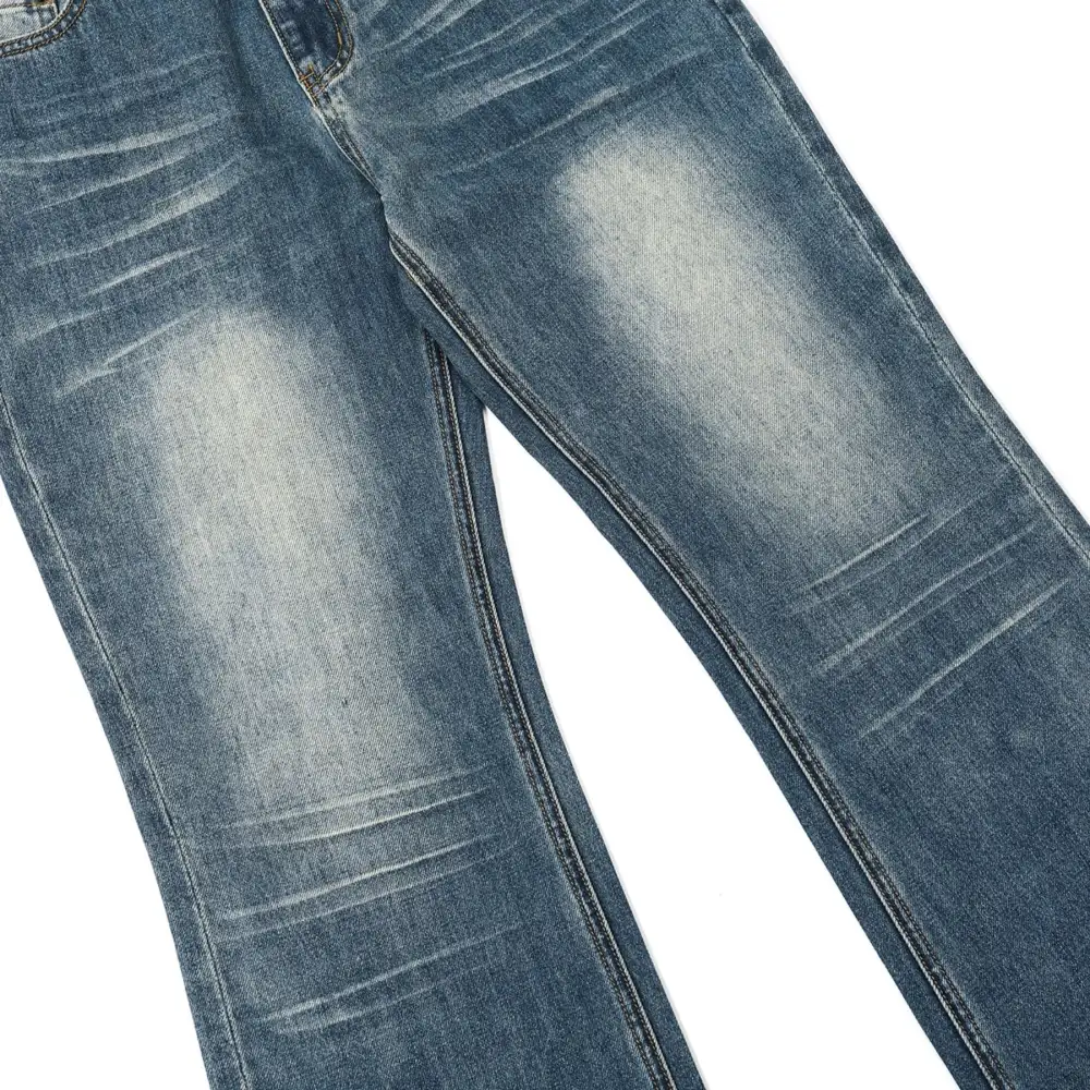 Relaxed Bootcut Whiskered Denim Jeans