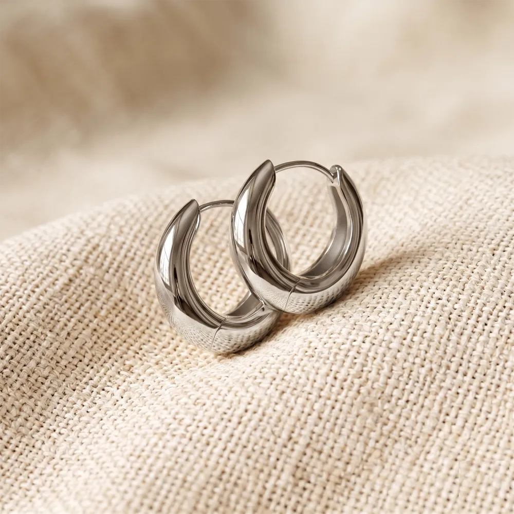 Simple Surgical-Steel Hoop Earrings
