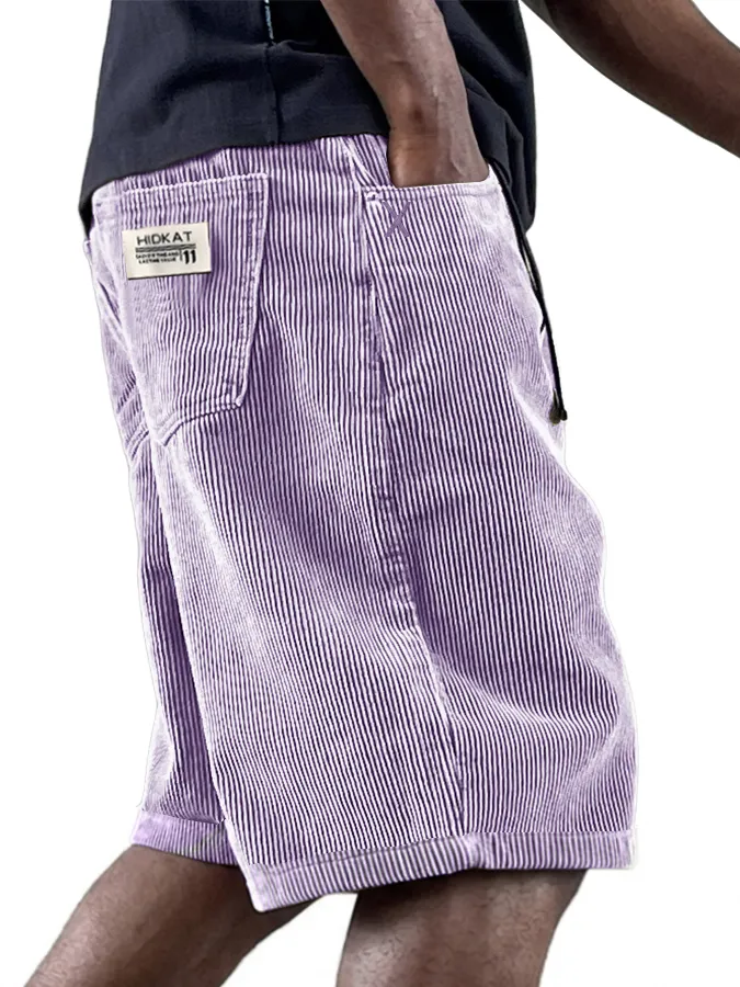 Relaxed Corduroy Utility Pocket Shorts