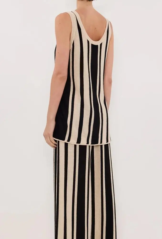 STRIPE LONGLINE KNIT TUNIC
