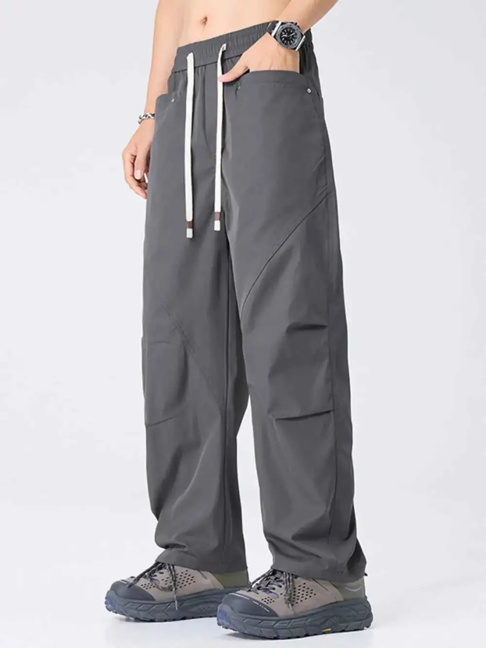 Drawstring Wide Leg Cargo Pants