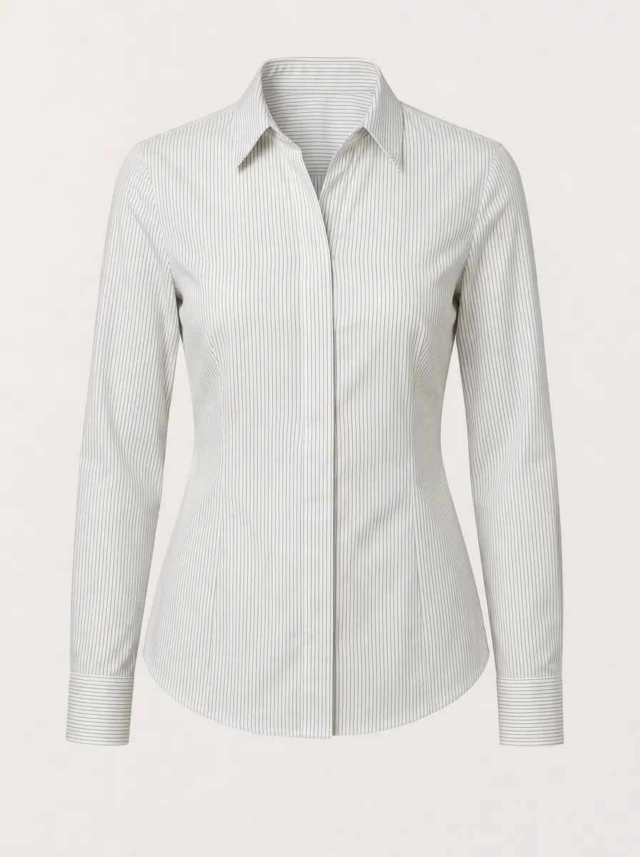 Women's Business Casual Vertical Striped Printed Shirt
