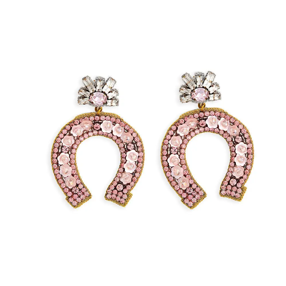Floral Horseshoe Earrings