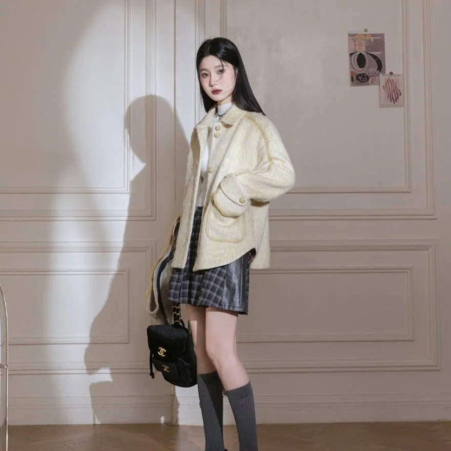 Compact Polished Mini Polyester Skirt