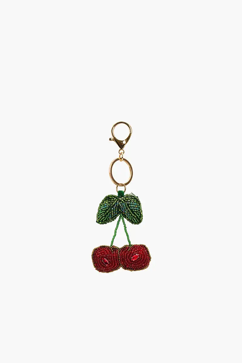 Stone Fruit Beaded Bag Charm