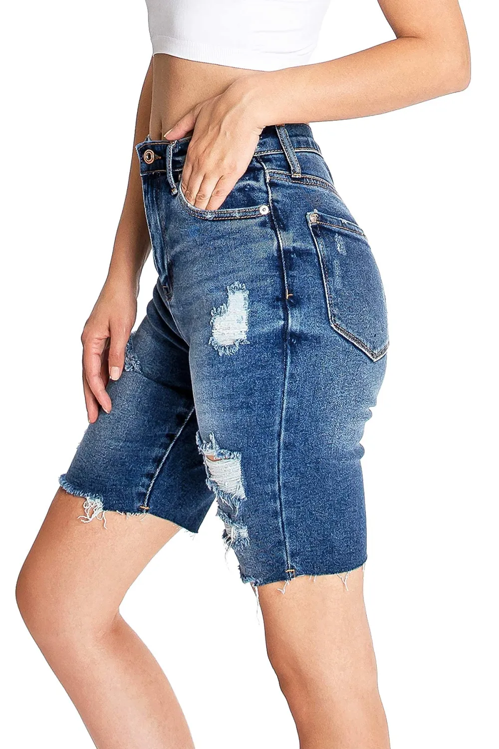 Cutoff Mid Rise Shorts