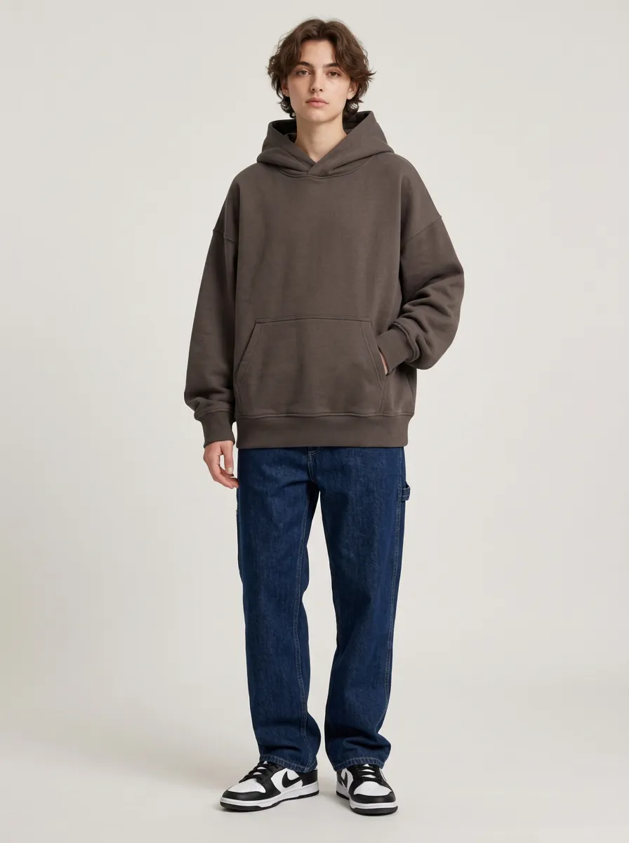 Unisex Oversized Relaxed Fit Hooded Sweatshirt