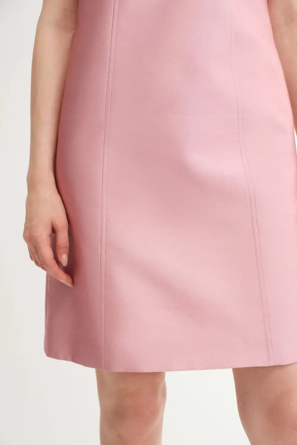 Strap Handcrafted Silk Wool Knit Midi Dress