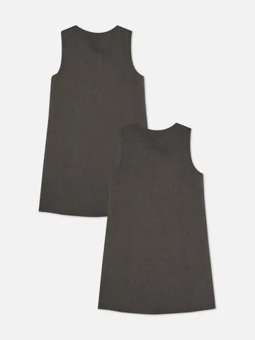4-7yrs | 2pk Pleated School Pinafore Dresses