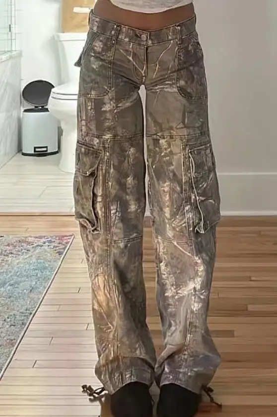 Denim Cargo Pants