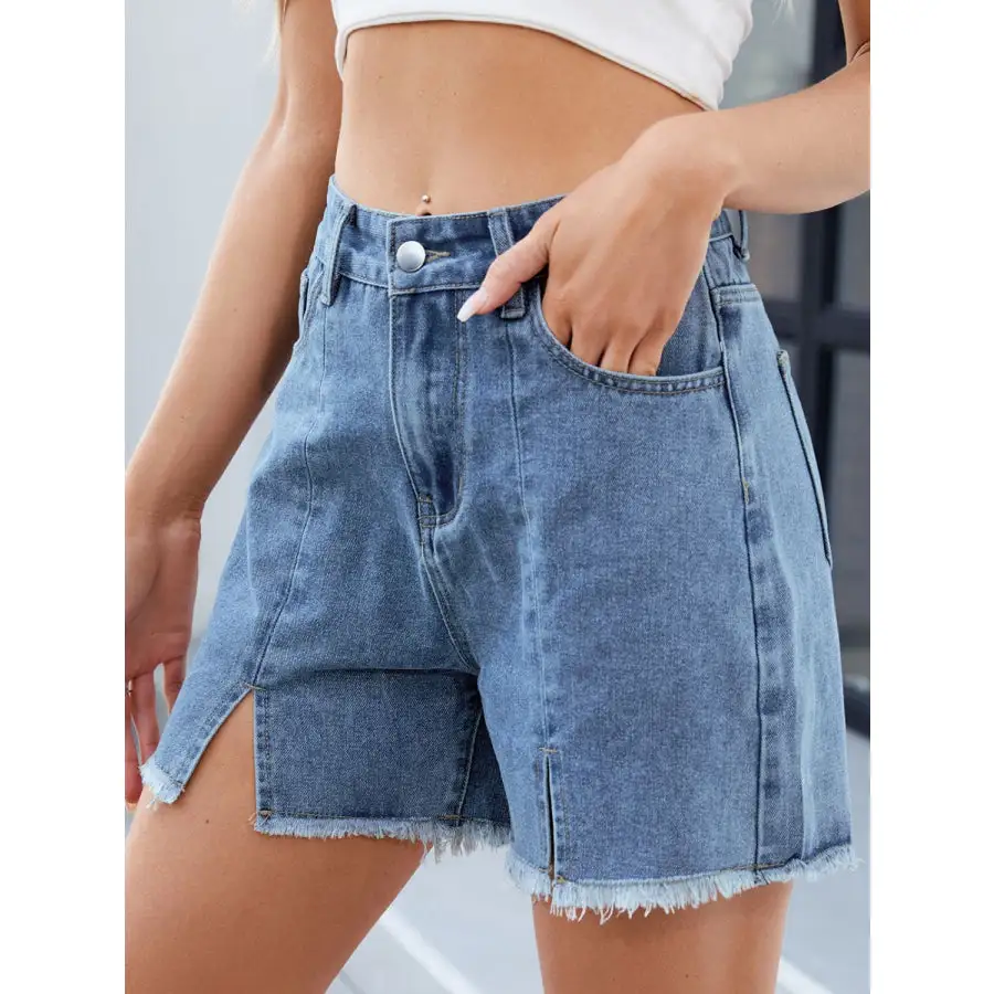Raw Hem Denim Shorts