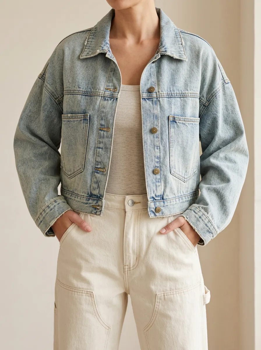 Cropped Women's Denim Jacket