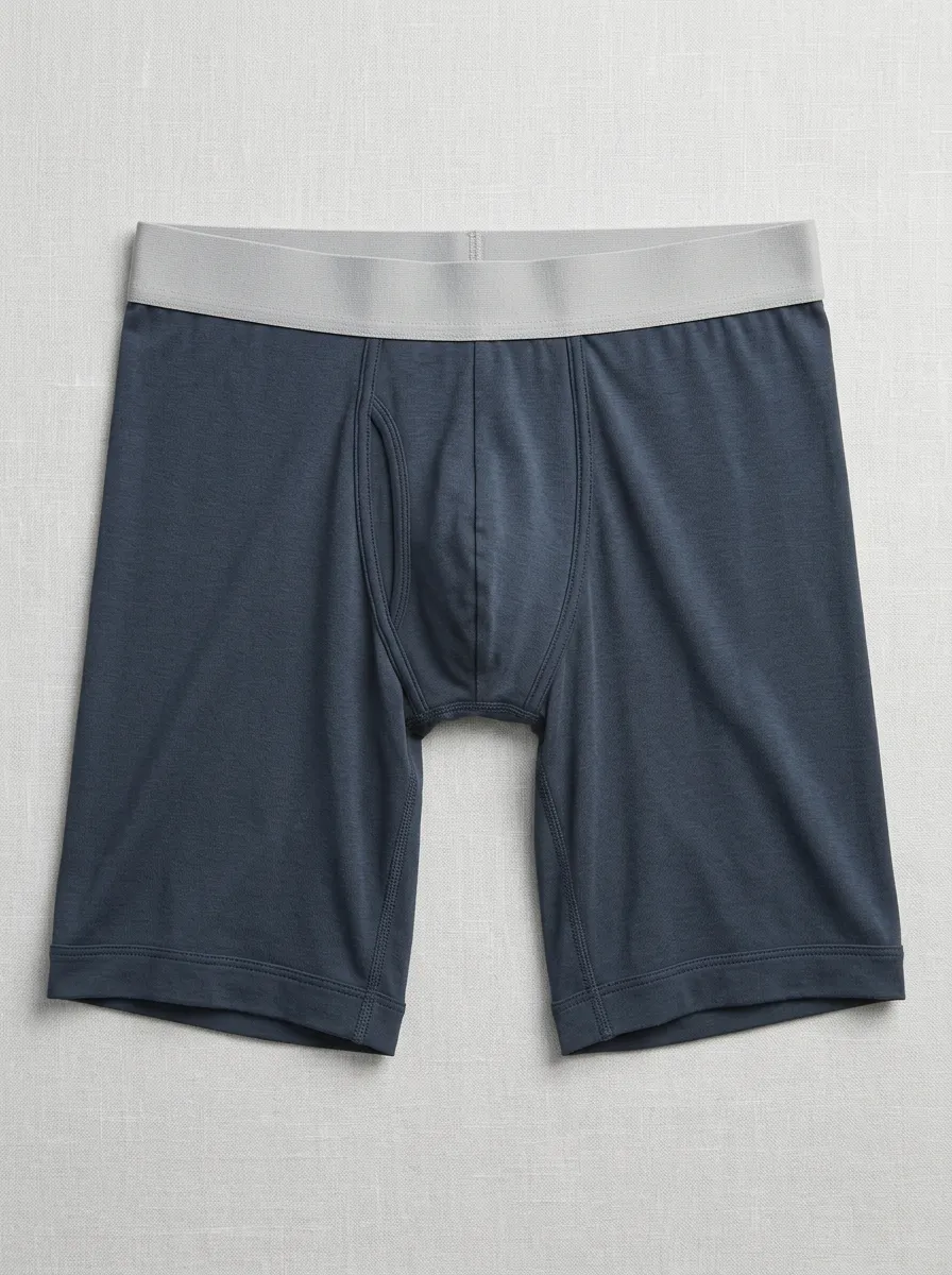 Men's Solid Navy Blue Comfortable Cotton Printed Boxer Briefs