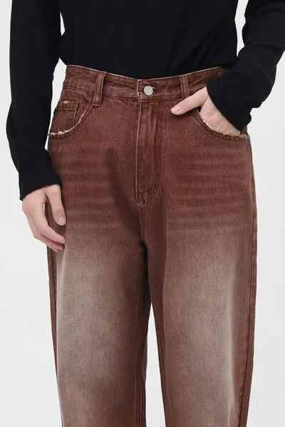Everyday Wide Leg Pocketed Denim Jeans