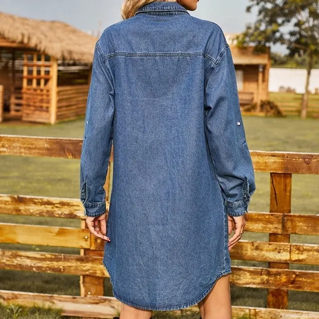 Denim Loose Casual Long Sleeve Dress