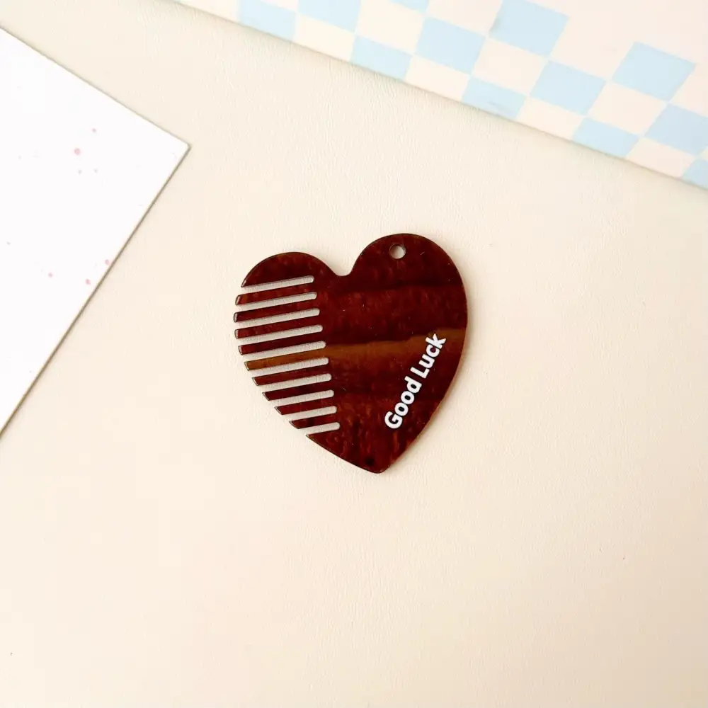Acrylic Heart Comb Keychain Pendant for Bag Accessory