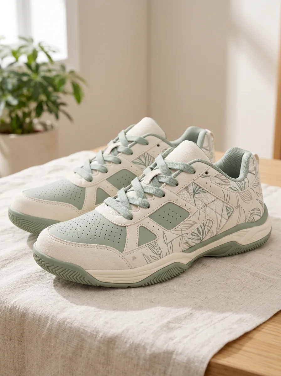 Women's Track Botanical Leaf Printed Sneakers