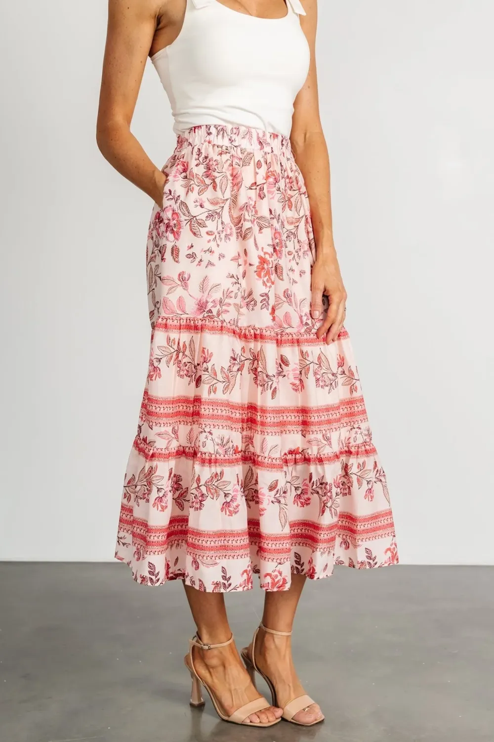 Pink Loose Layered Comfortable Skirt