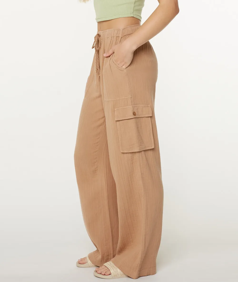 Stretch Waistband Drawstring Wide Pants