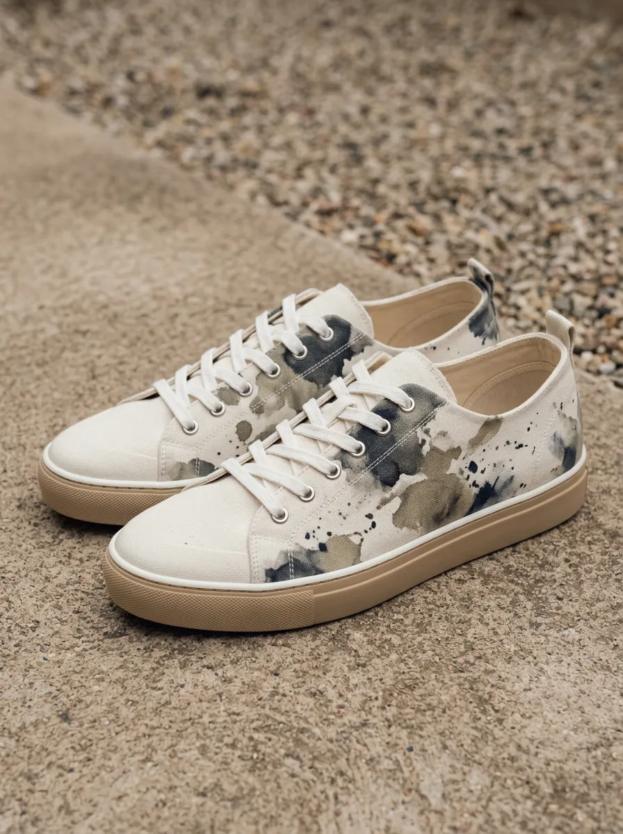Ink Splash Abstract Canvas Sneakers