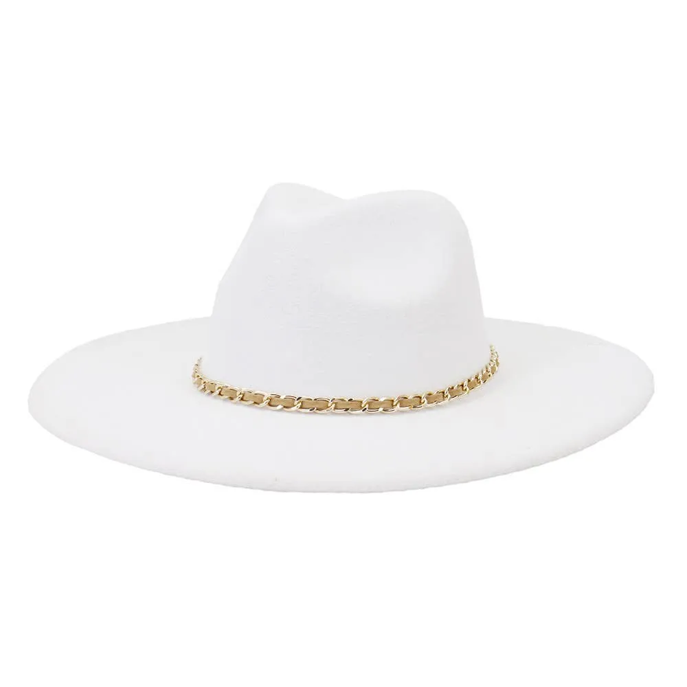 Camel Chain Big Brim Peach Heart Top Hat