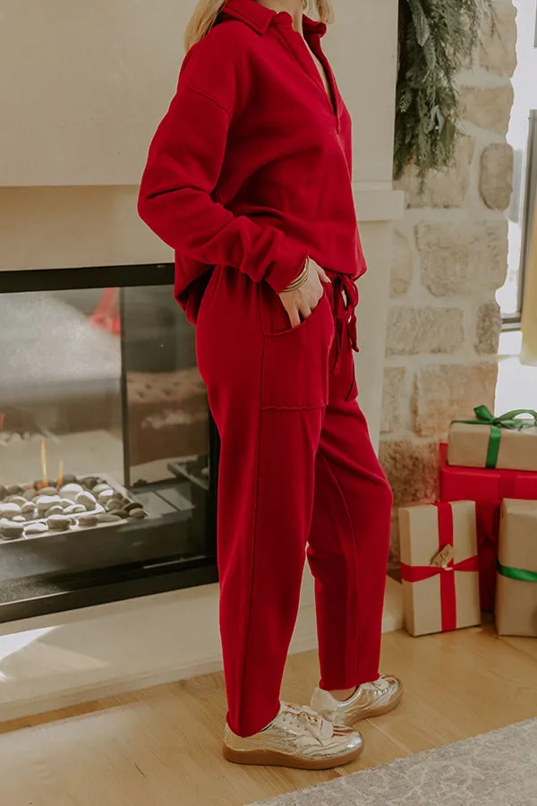 High Waist Tapered Terry Pants
