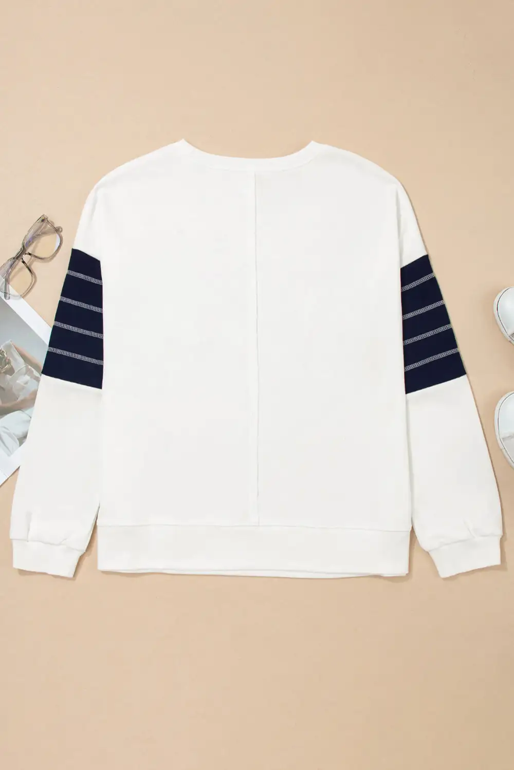 Pocket Detail Exposed Seam Drop Shoulder Sweatshirt