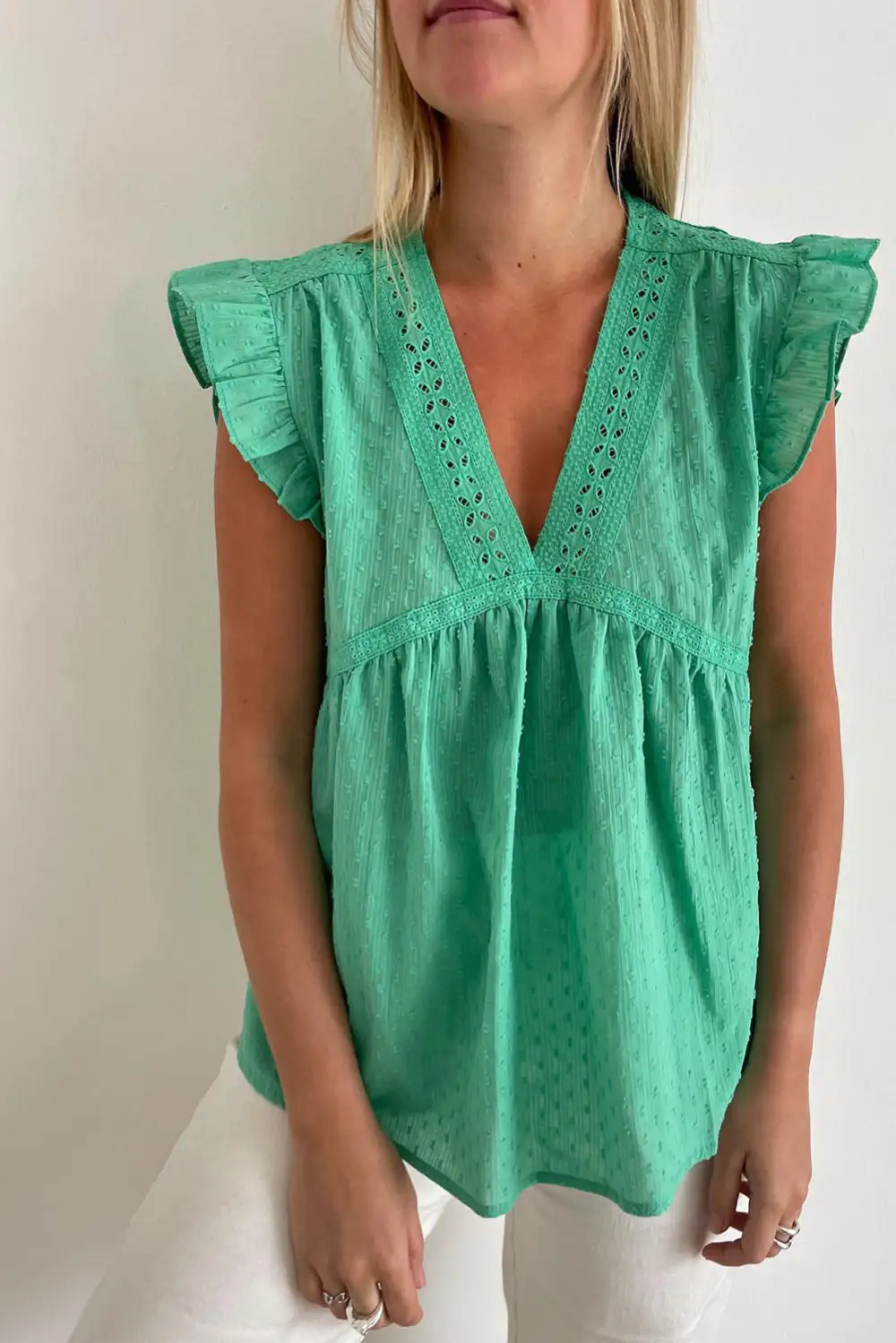 Neckline Ruffle Swiss