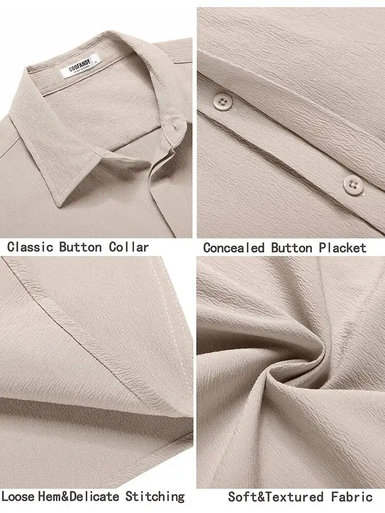 Casual Wrinkle Free Textured Shirt