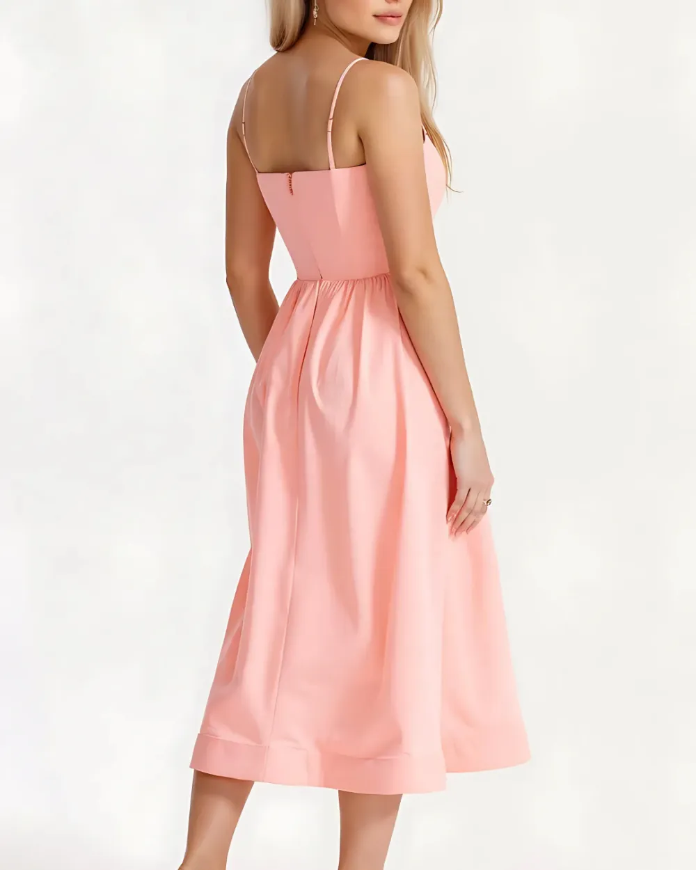 A Line Midi Dress Flared Skirt
