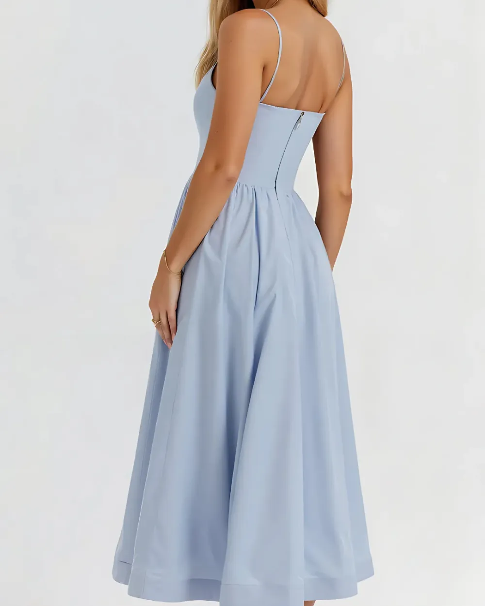A Line Midi Dress Flared Skirt