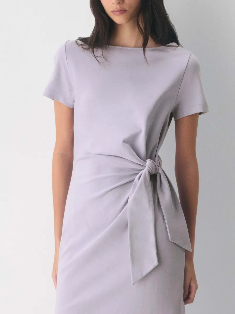 Side Slit Knot Front Dress