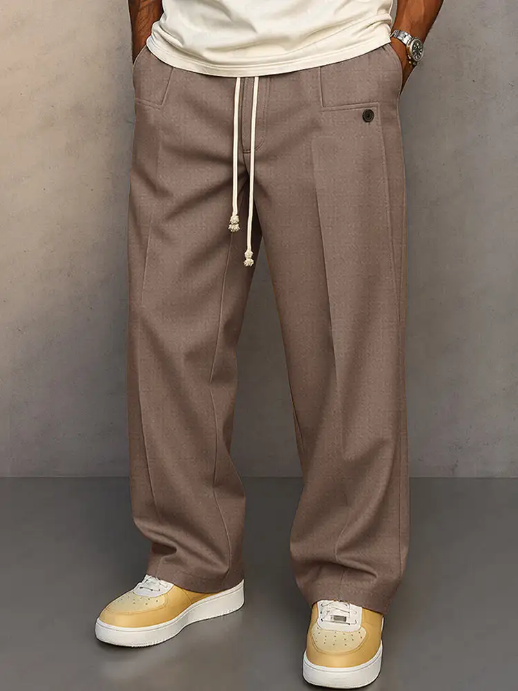 Relaxed Drawstring Waist Pants