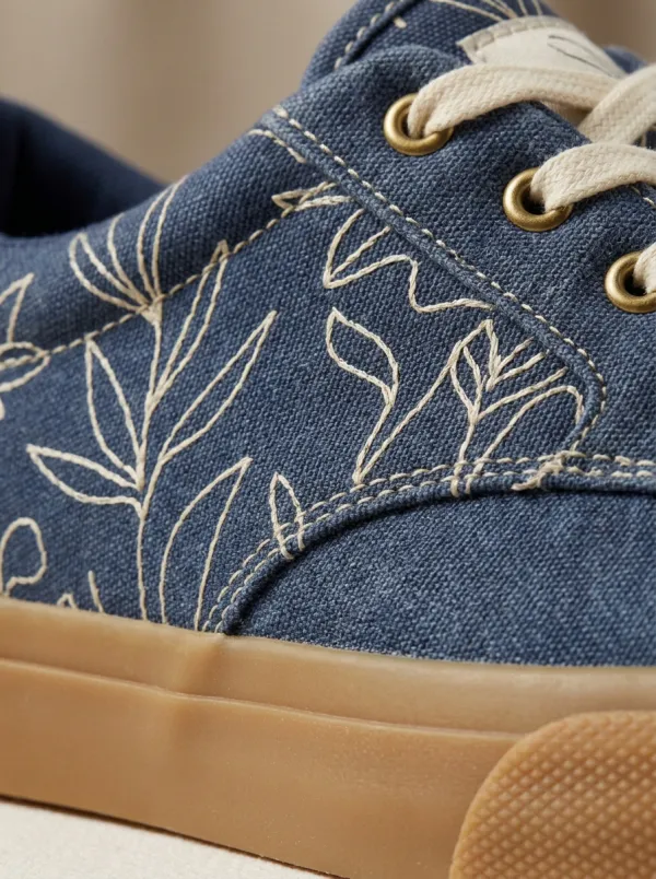 Relaxed Floral Botanical Street Look Men's Canvas Shoes