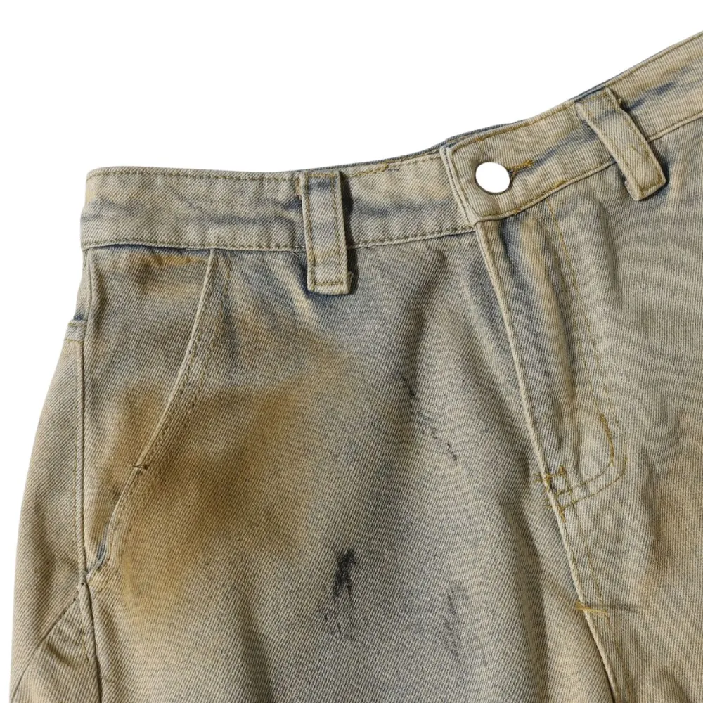 Relaxed Barrel Leg Washed Denim Jeans