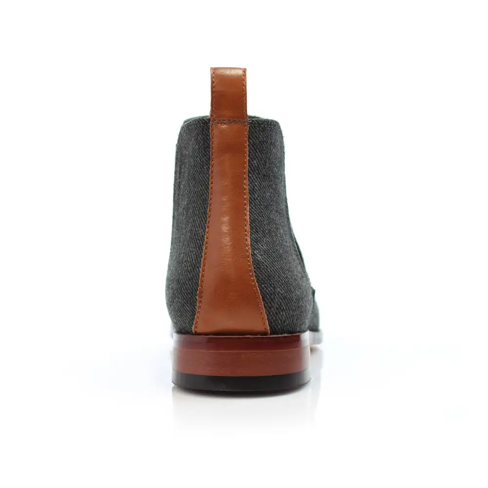 Faux-Leather Two-Tone Slip-On Chelsea Boots