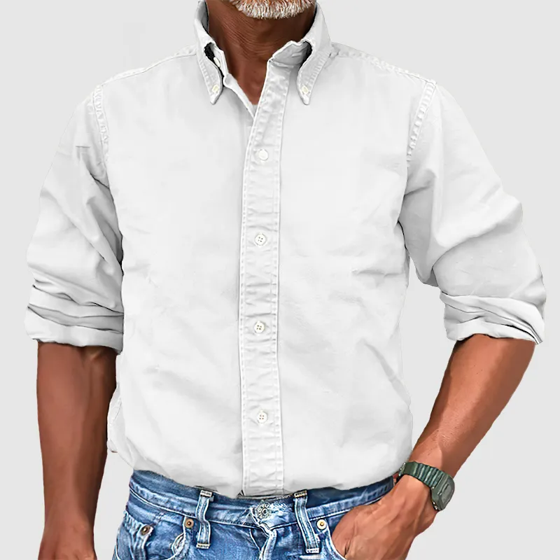 Garment Washed Long Sleeve Shirt